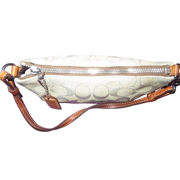 Coach 2001Cream & Tan Demi Baguette Bag in Signature C Canvas & Vachetta Leather - Picture 8 of 11